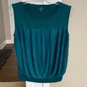 LOFT Teal Pleated Women's Blouse